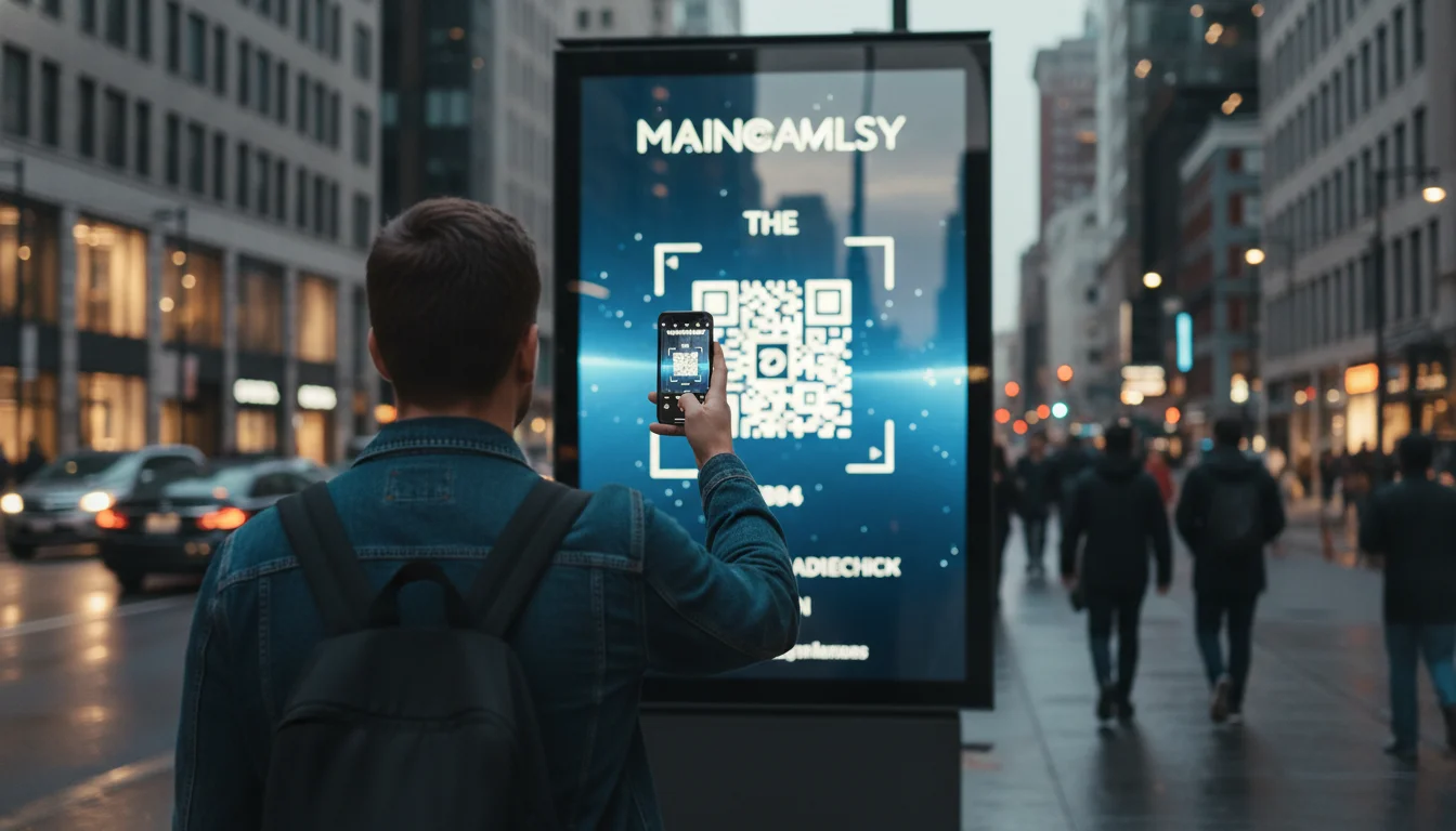 Сканирование QR кода на уличном экране